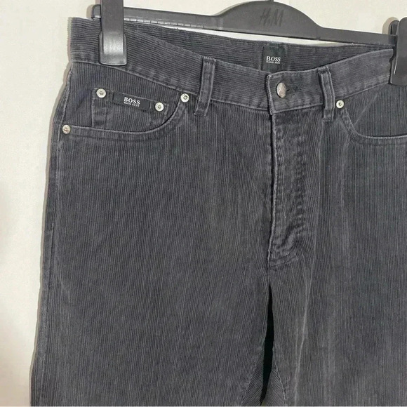 HUGO BOSS men brownish-green corduroy straight mid rise zip up academia… - Picture 16 of 16